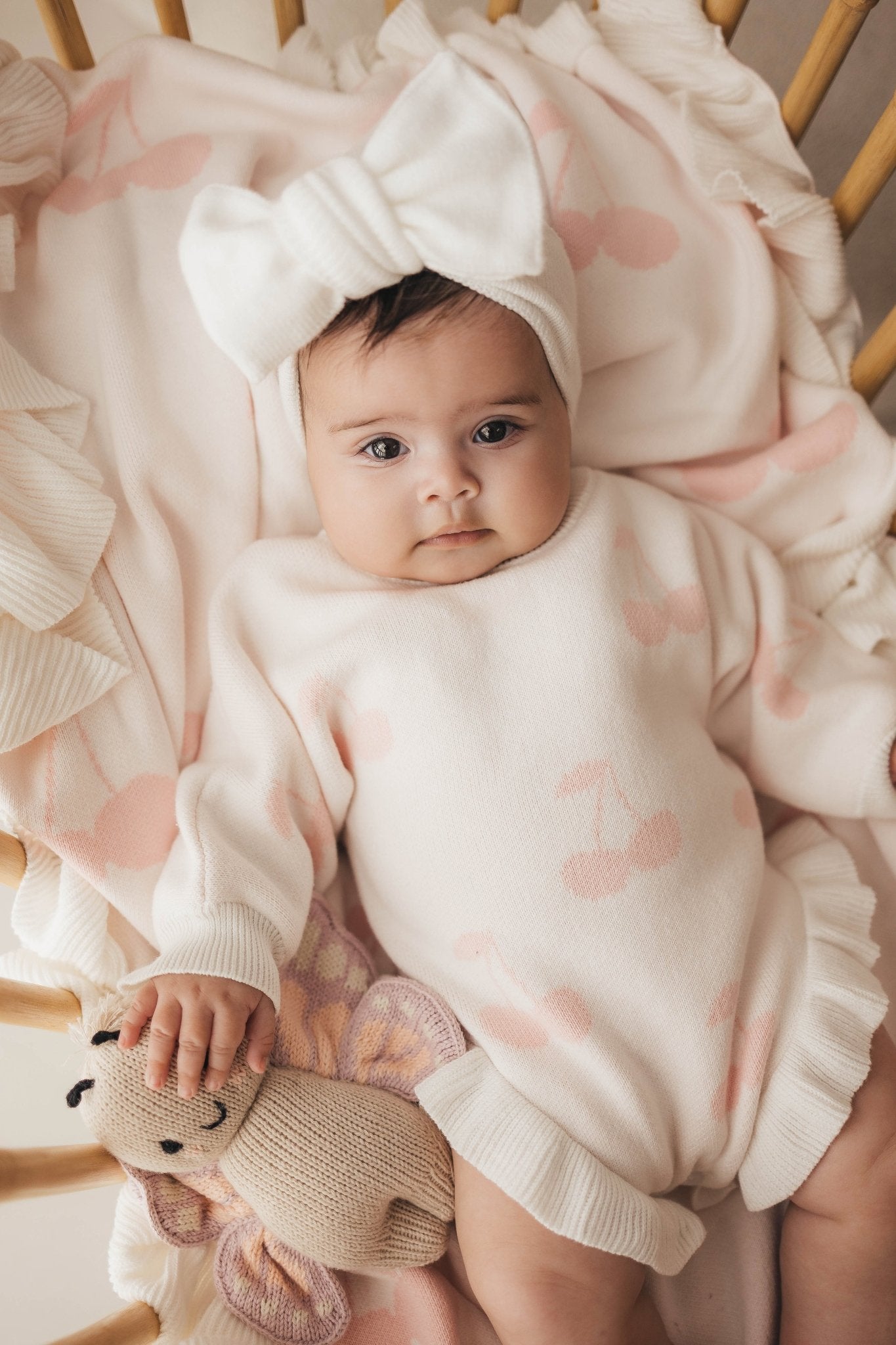 Ruffled Leg Romper | Pink Cherry