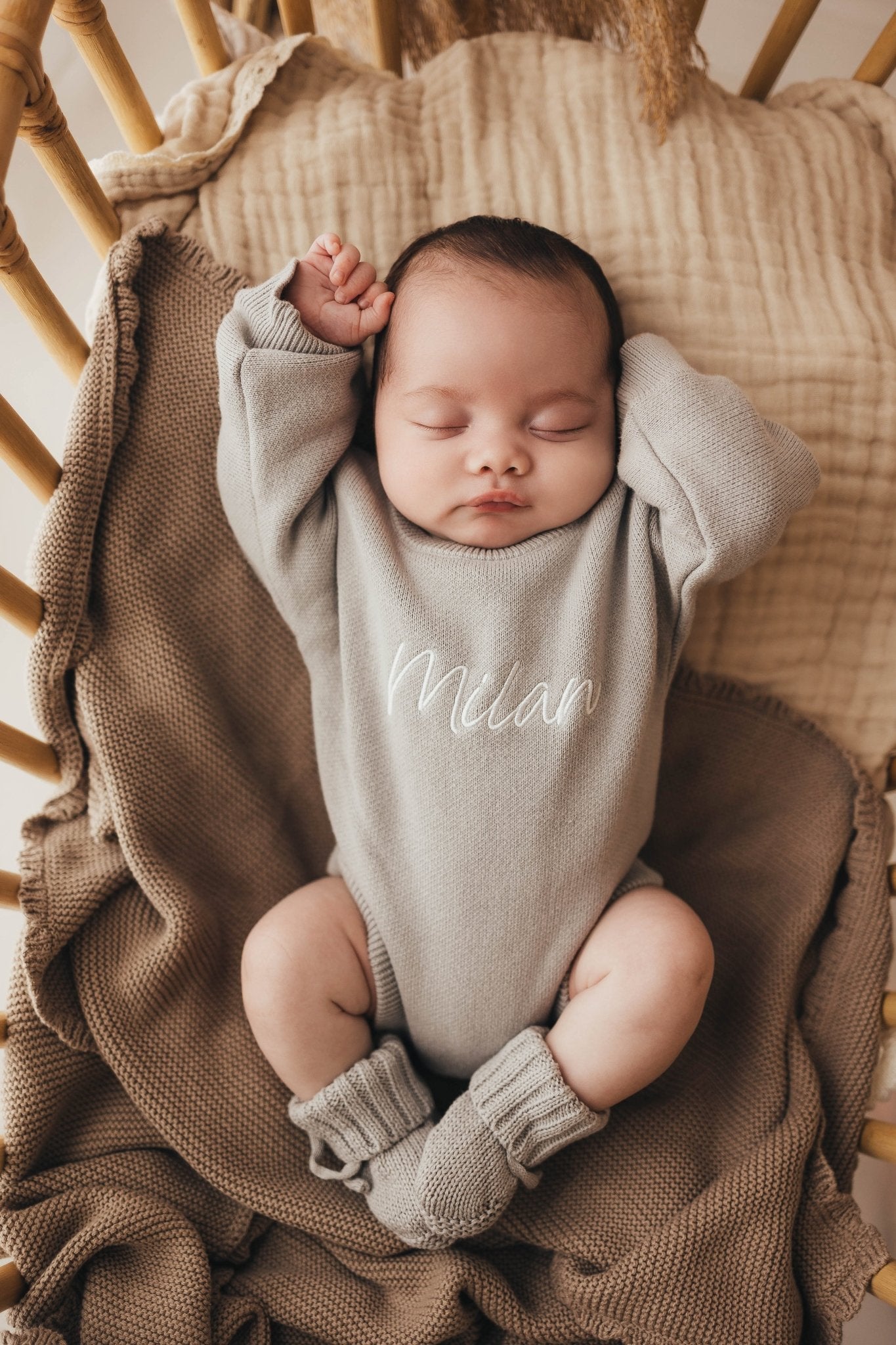 Personalised Unisex Romper | Stone Grey