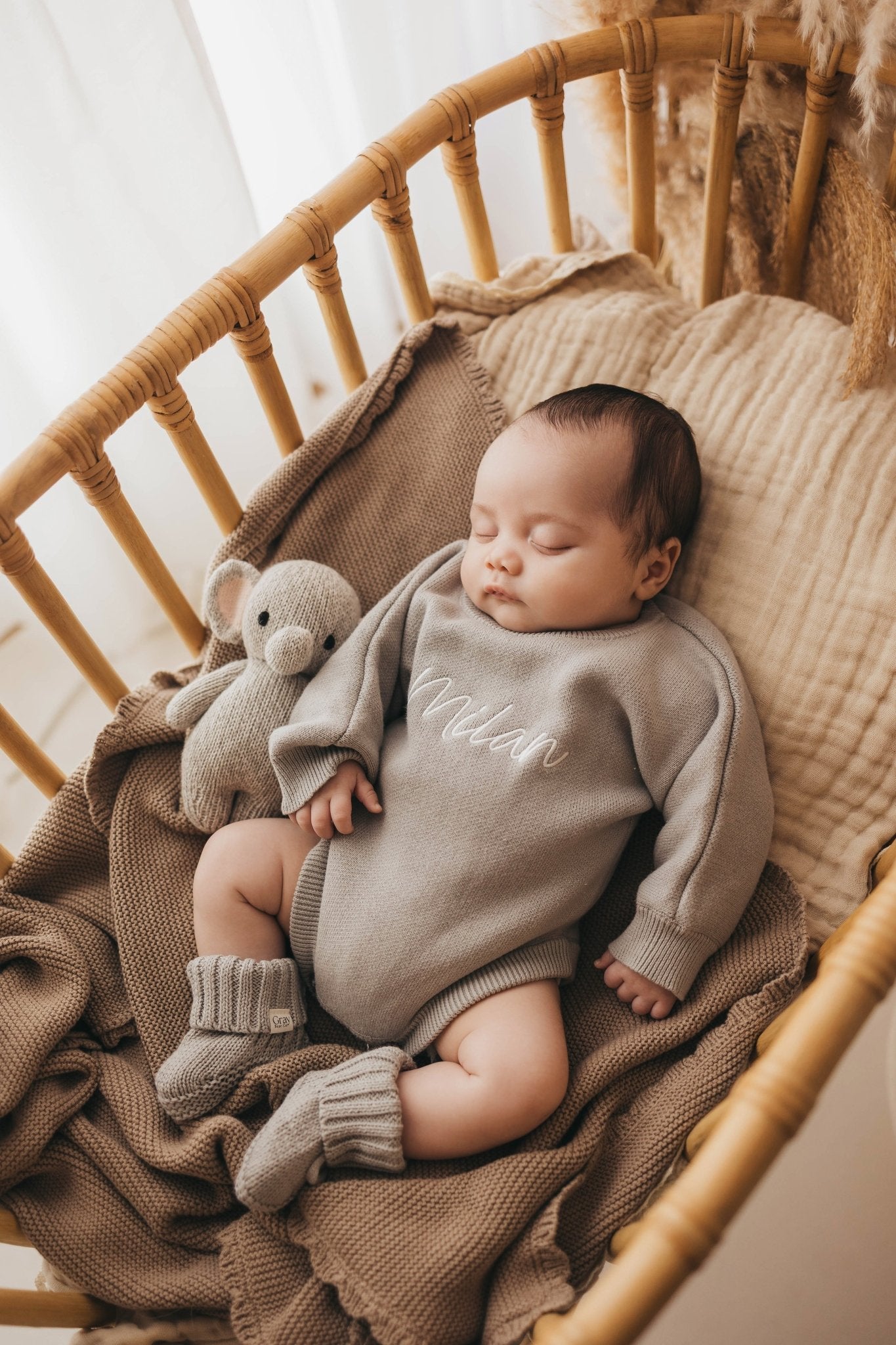 Personalised Unisex Romper | Stone Grey