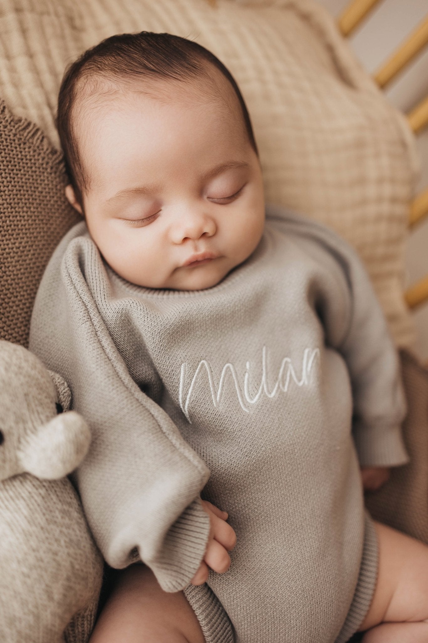 Personalised Unisex Romper | Stone Grey