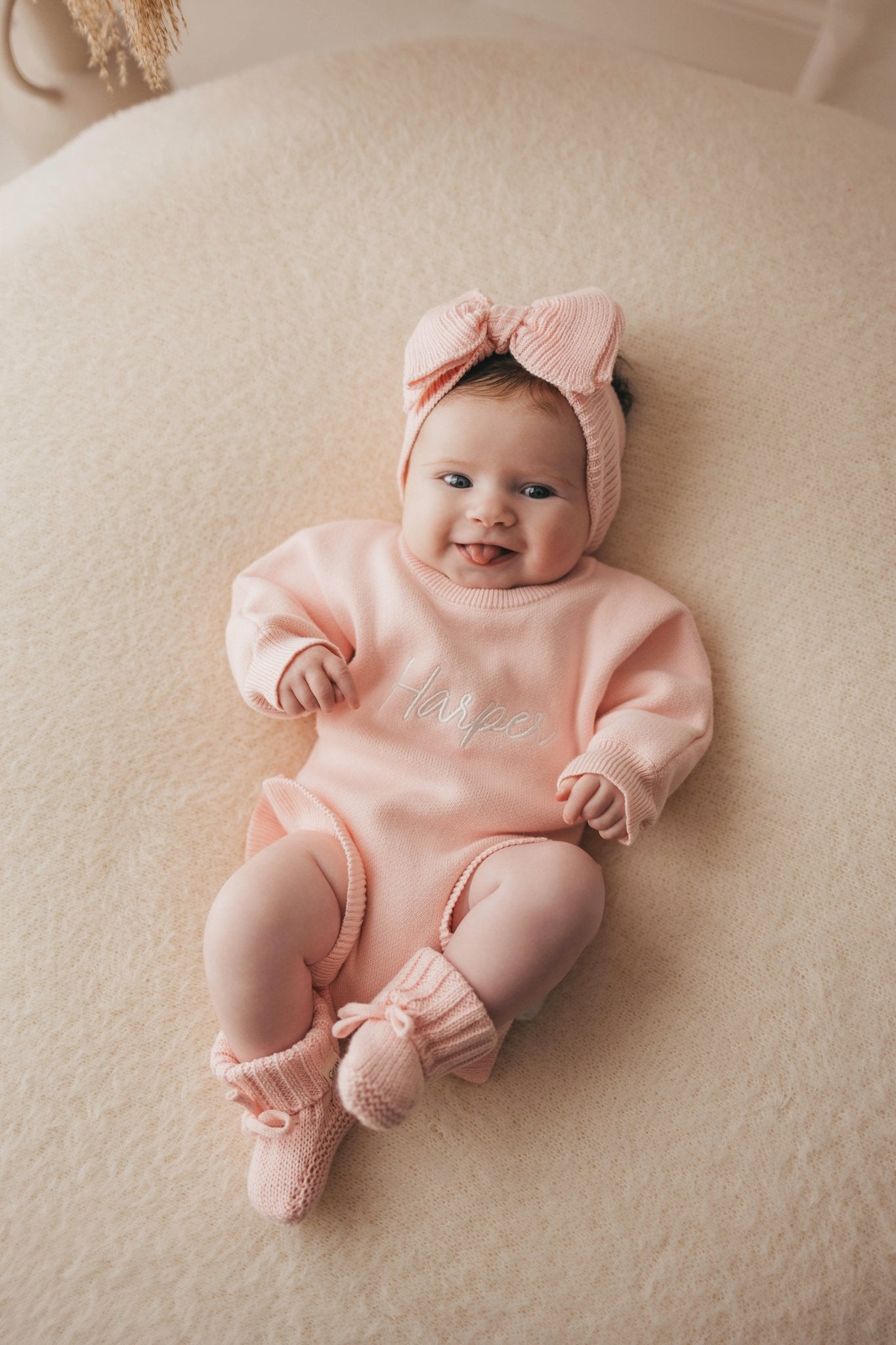 Personalised Ruffled Leg Romper | Blossom Pink