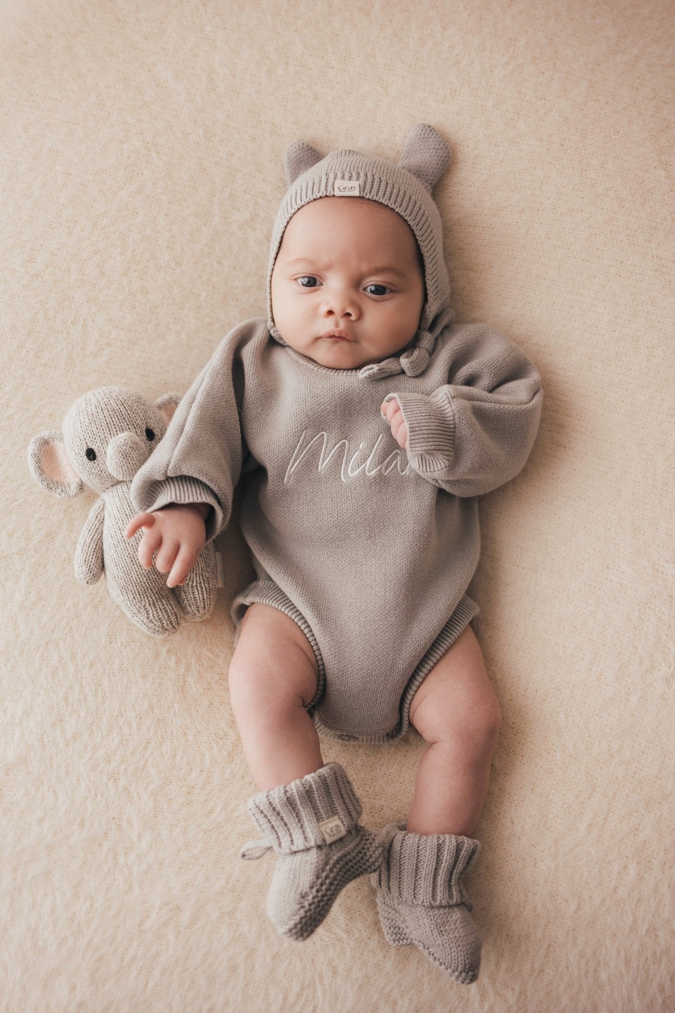 Personalised Unisex Romper | Stone Grey