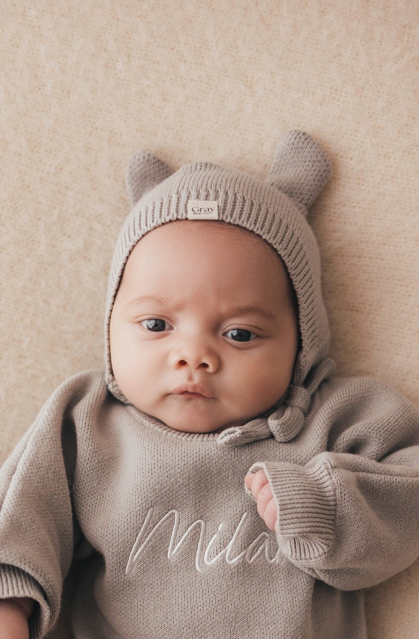 Bear Bonnet | Stone Grey
