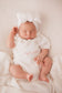 Ruffled Edge Wrap Romper | White