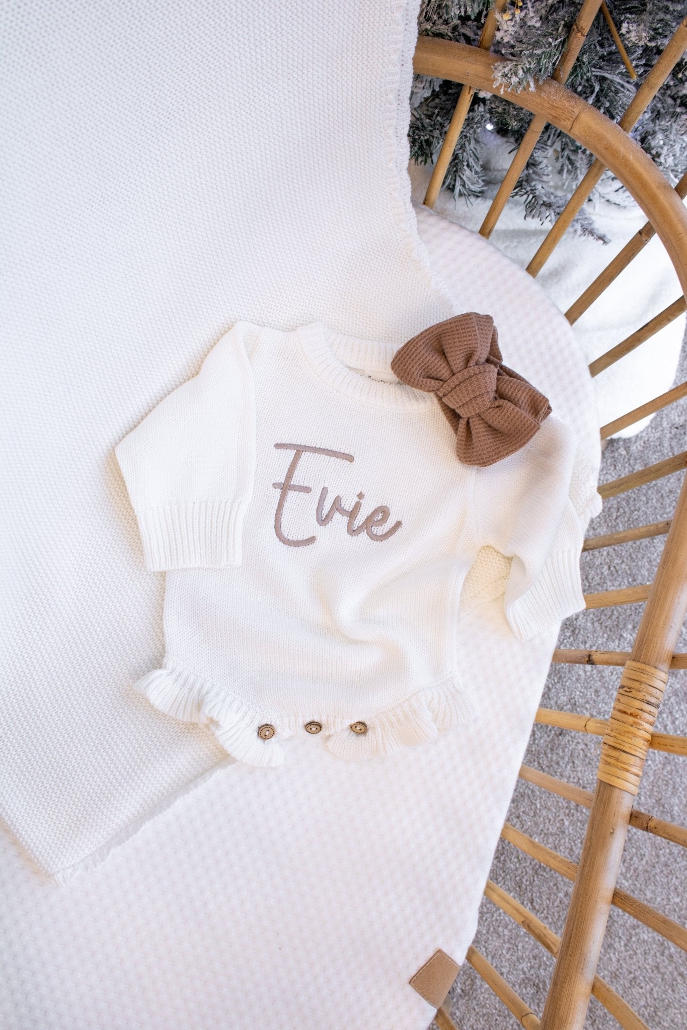 Personalised Ruffle Romper - | White