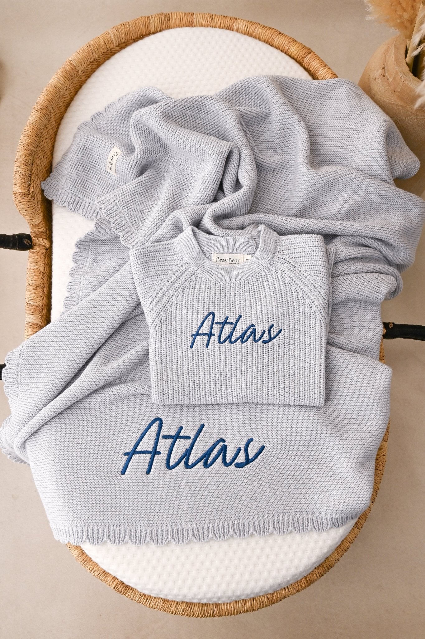 Scalloped Edge Blanket | Powder Blue