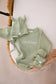 Personalised Sage Green Romper and accessories | 3 piece Bundle