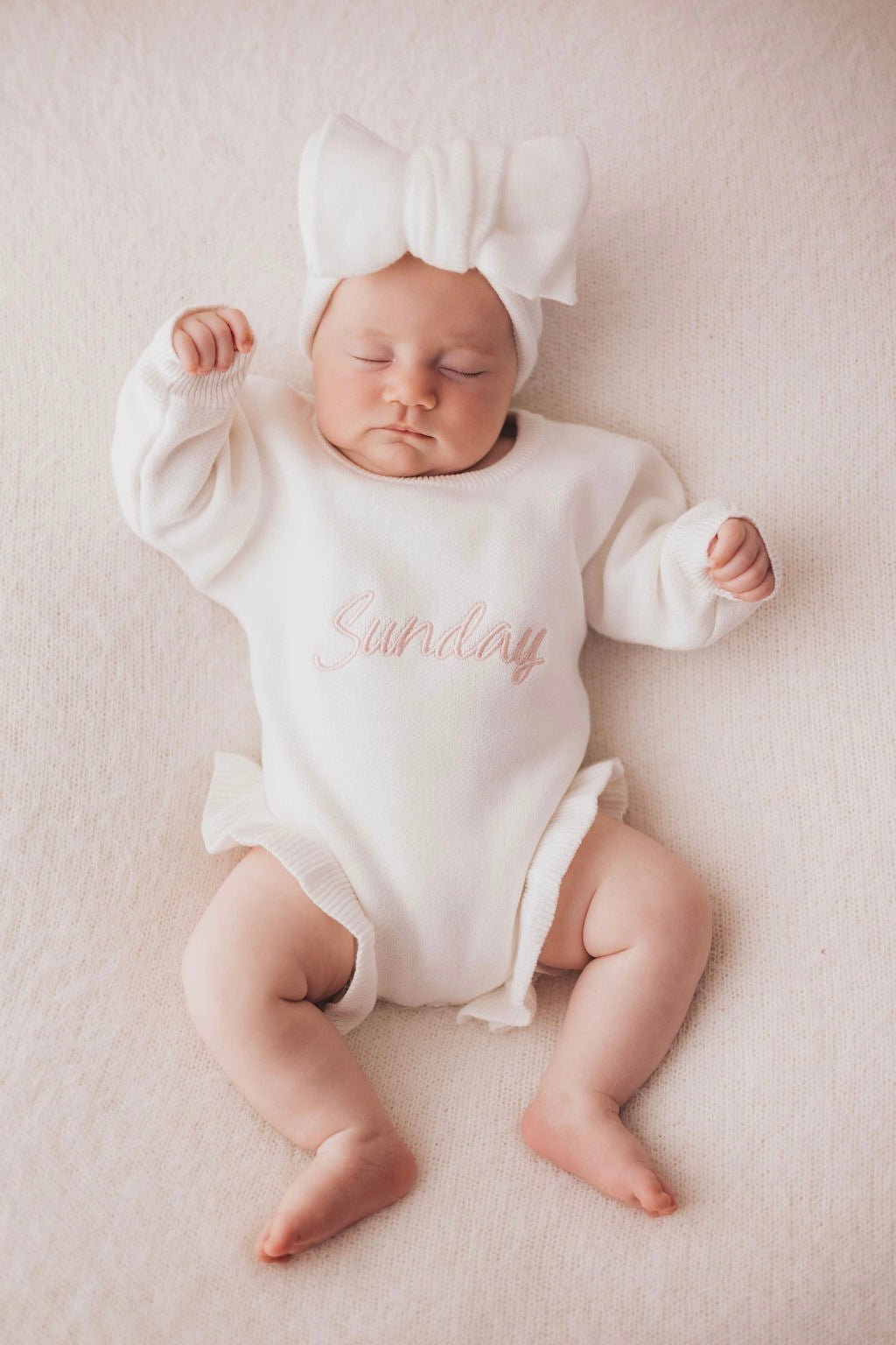 Personalised Ruffled Leg Romper | White