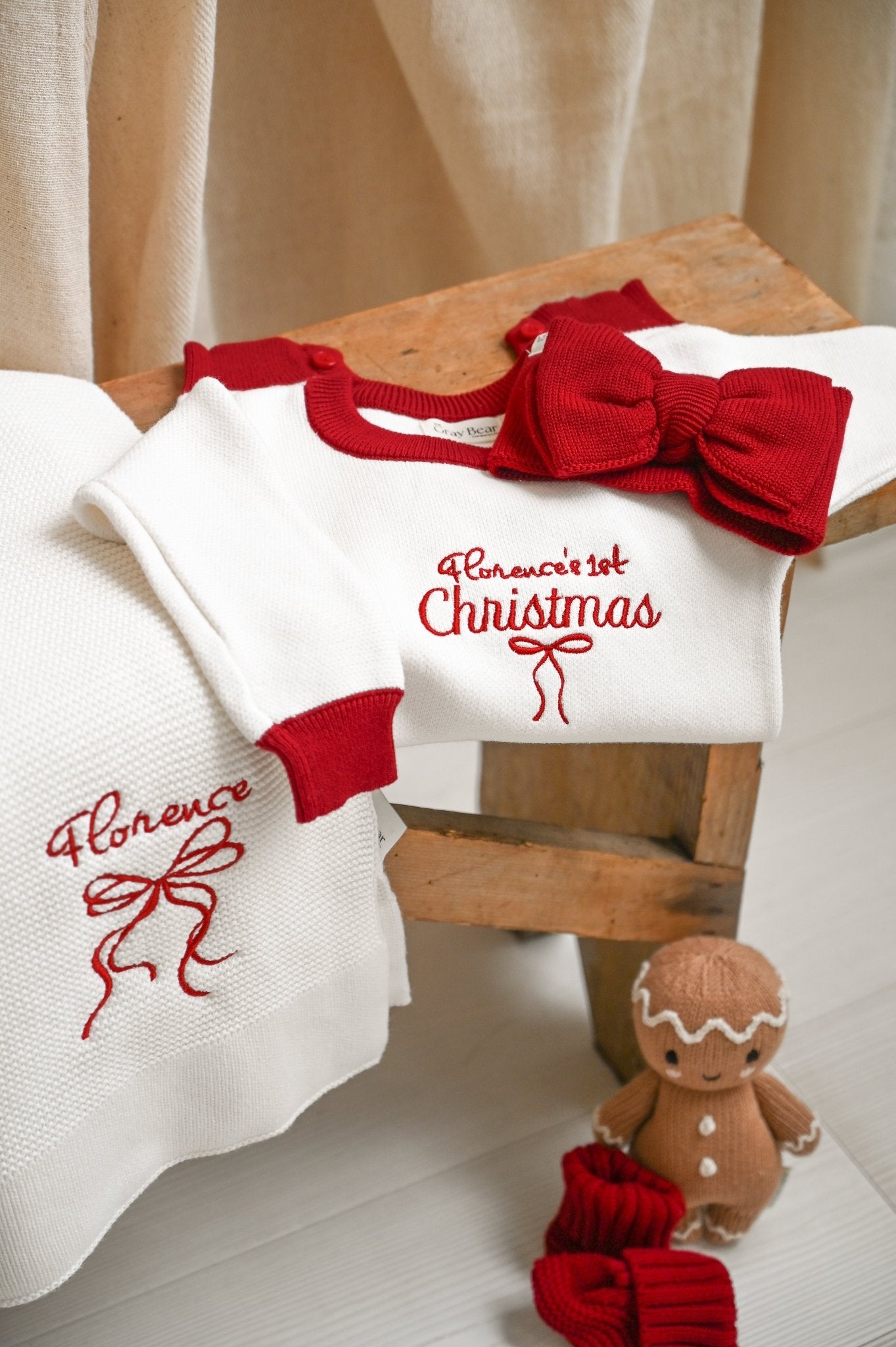 Unisex Personalised first Christmas Romper | Colour Block