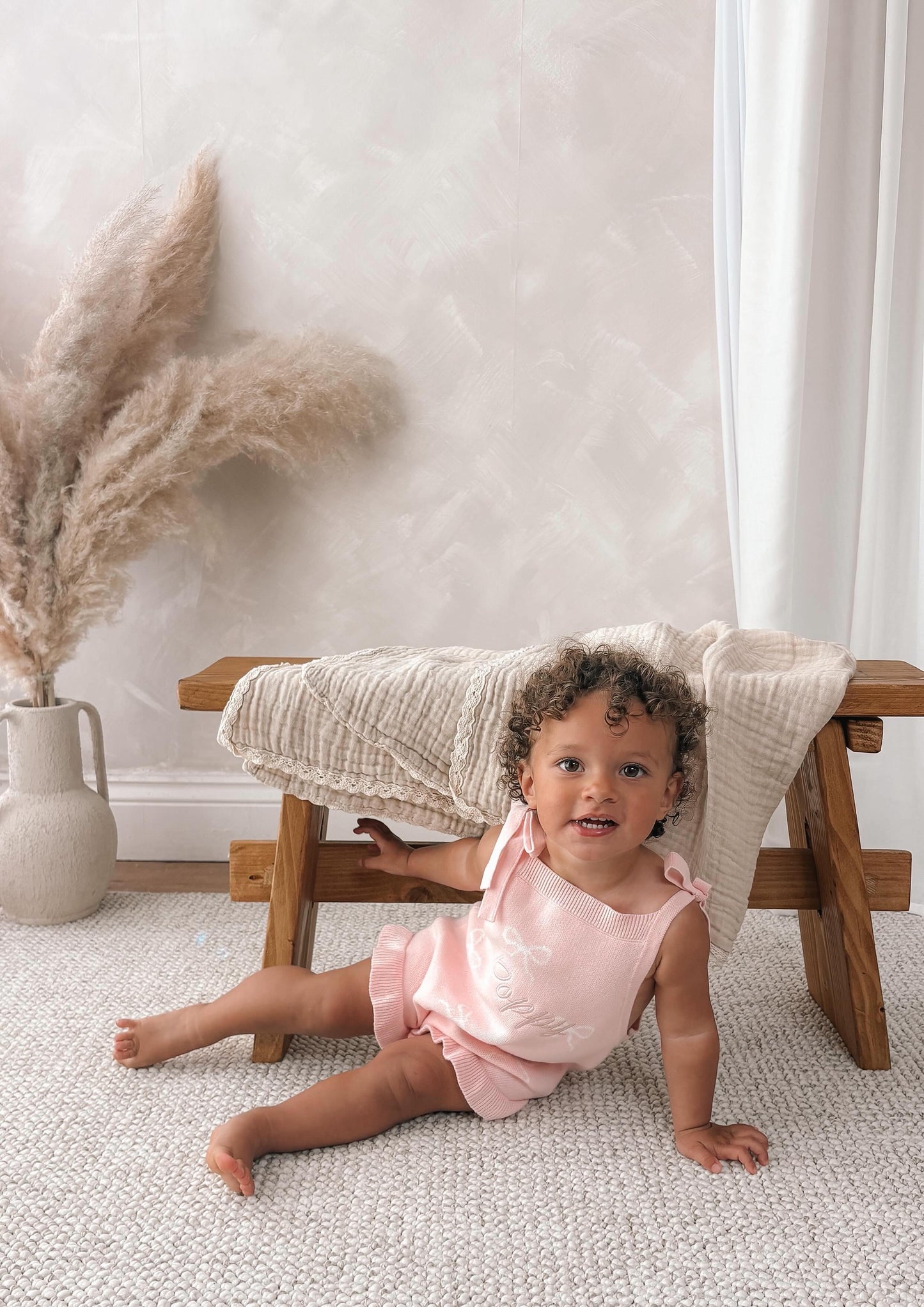 Blossom Pink Bow Romper