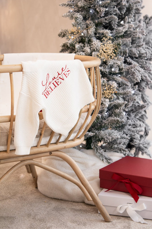 Personalised 'Believes' | Chunky Knit Sweater | Christmas Collection
