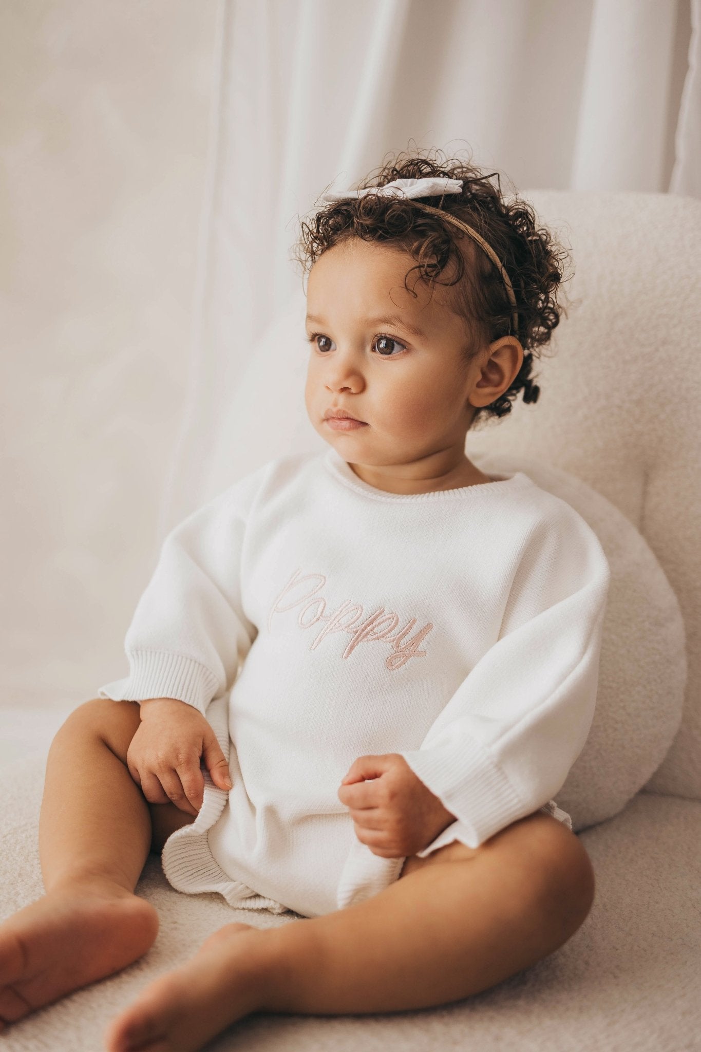 Personalised Ruffled Leg Romper | White