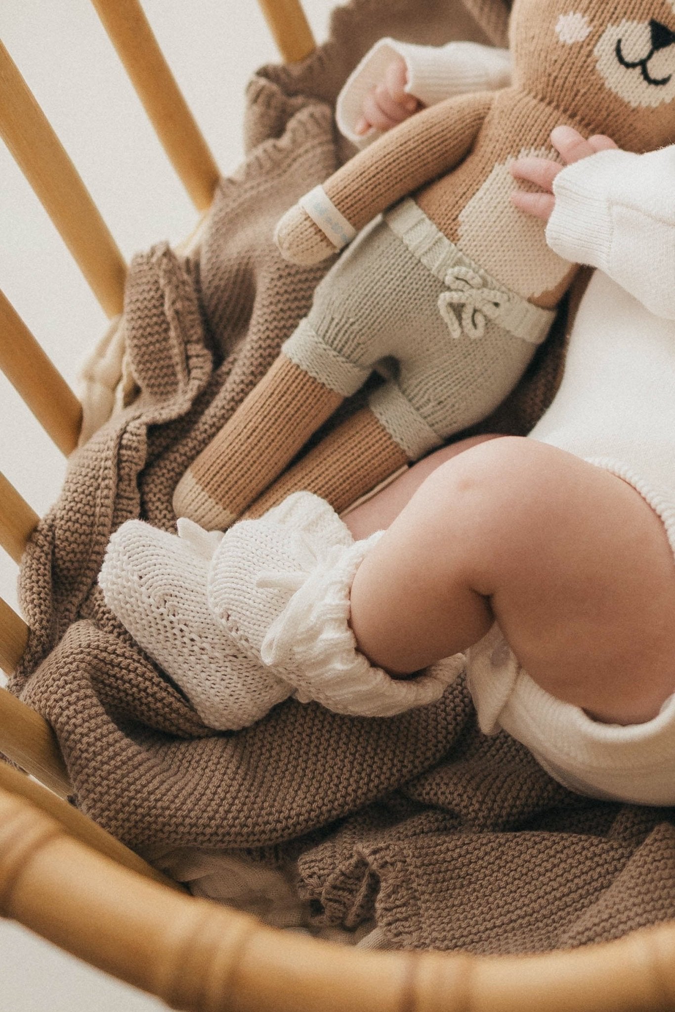 Knitted Booties / Socks - White