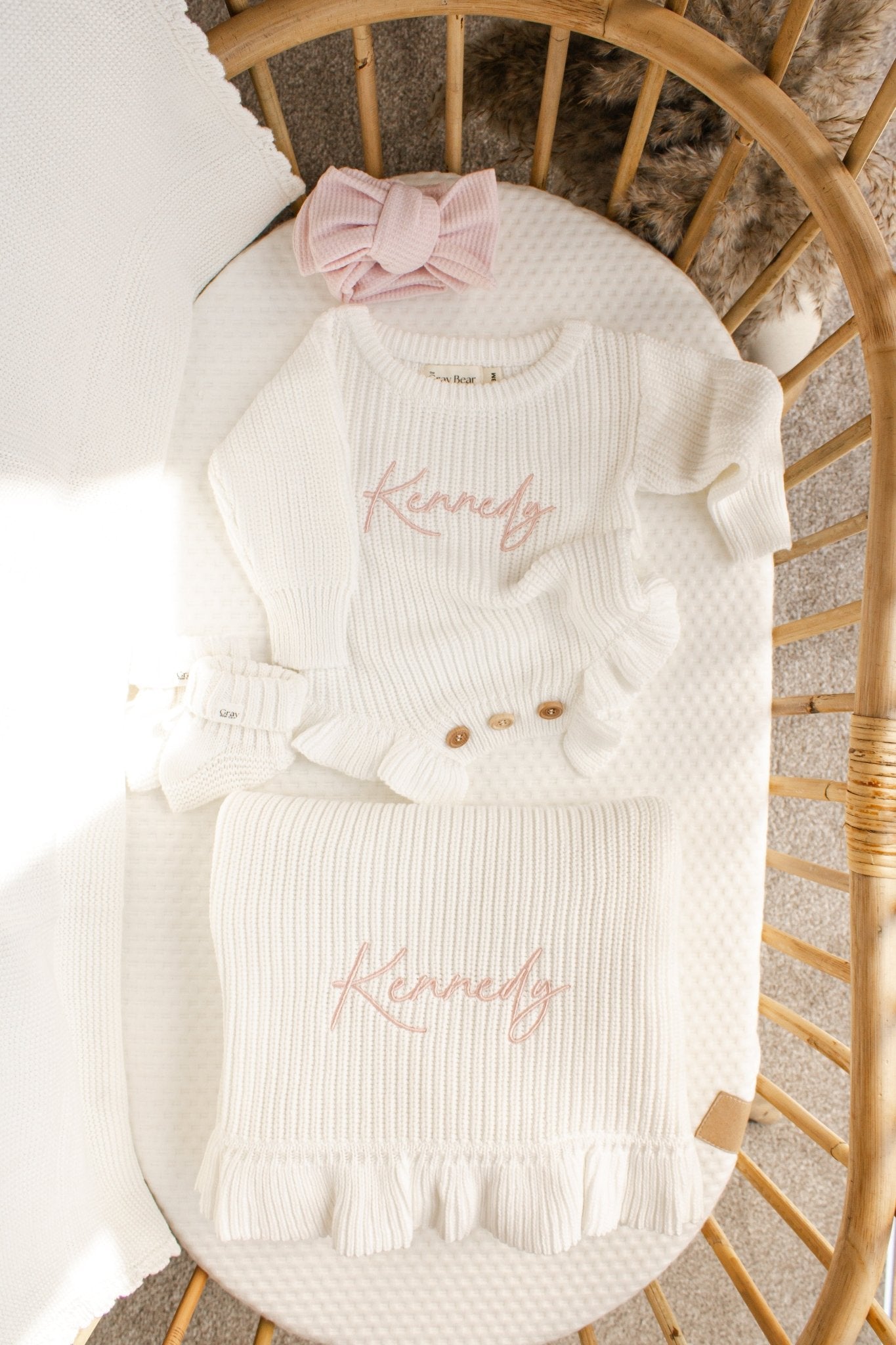 Chunky Ruffle Blanket & Romper Bundle | White