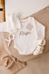 Personalised White Romper and accessories | 3 piece Bundle
