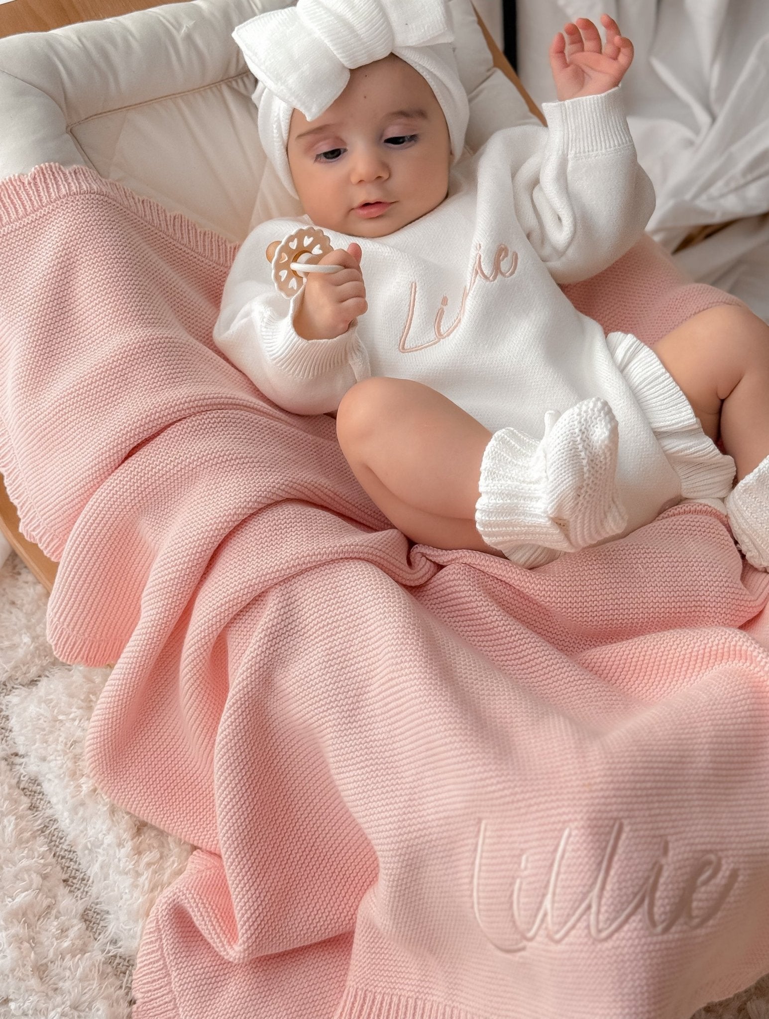 Scalloped Edge Blanket | Blossom Pink