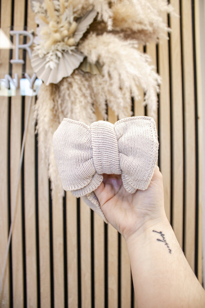 Knitted Head Bow | Soft Beige