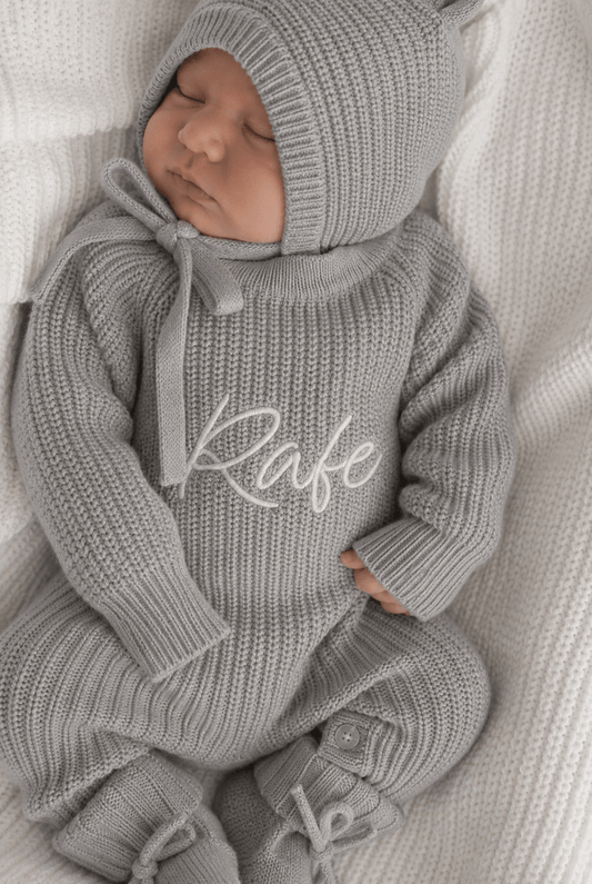 Personalised Full Length Romper | Stone Grey