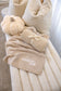 Scalloped Edge Baby Knit Blanket | Soft Beige