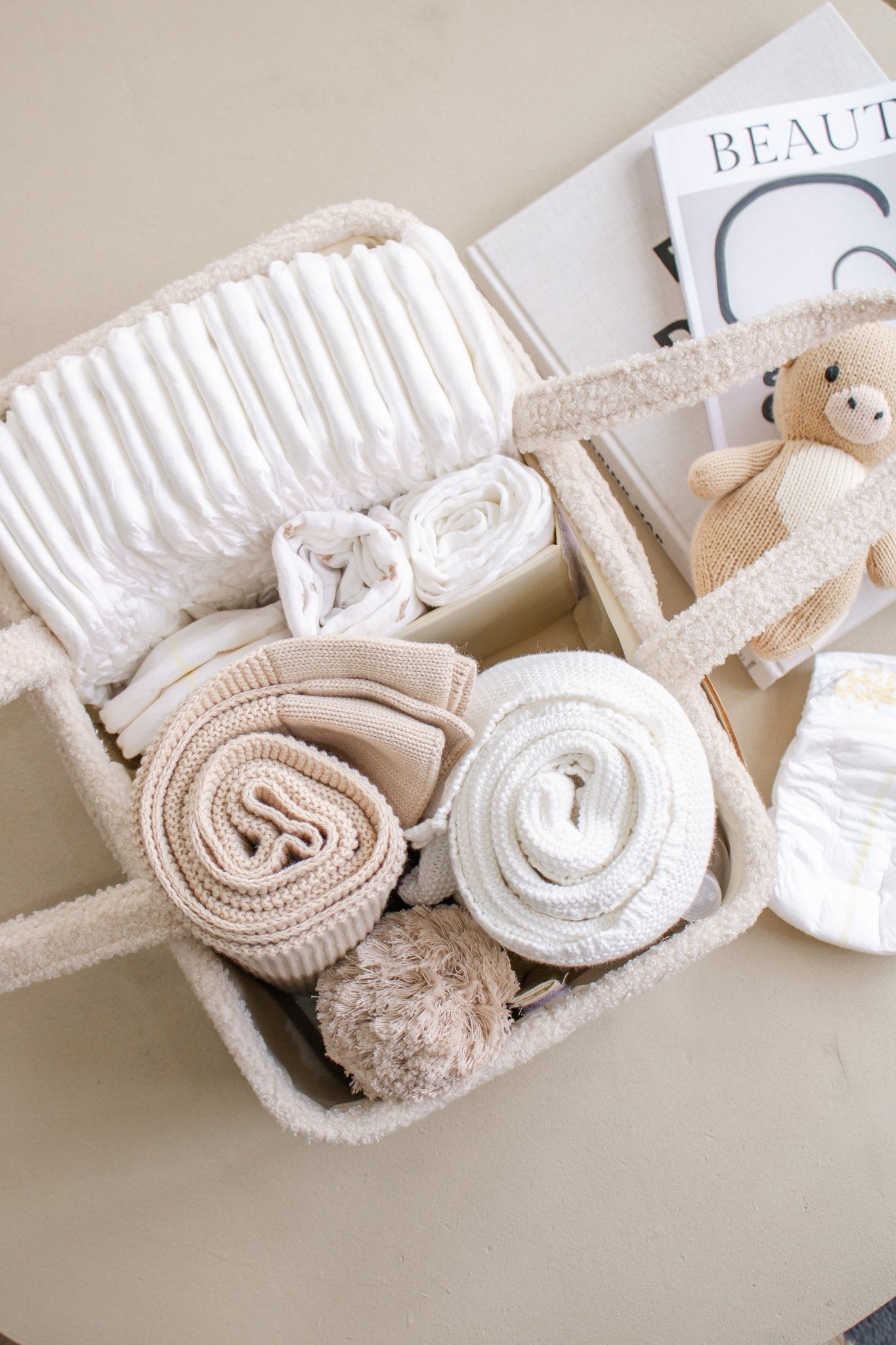 Boucle Nappy Caddy | Oatmeal