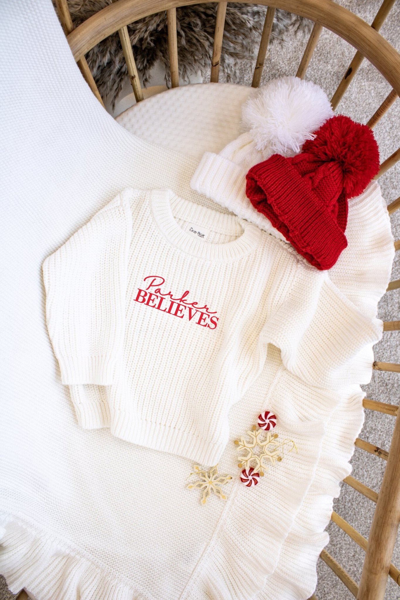 Personalised 'Believes' | Chunky Knit Sweater | Christmas Collection