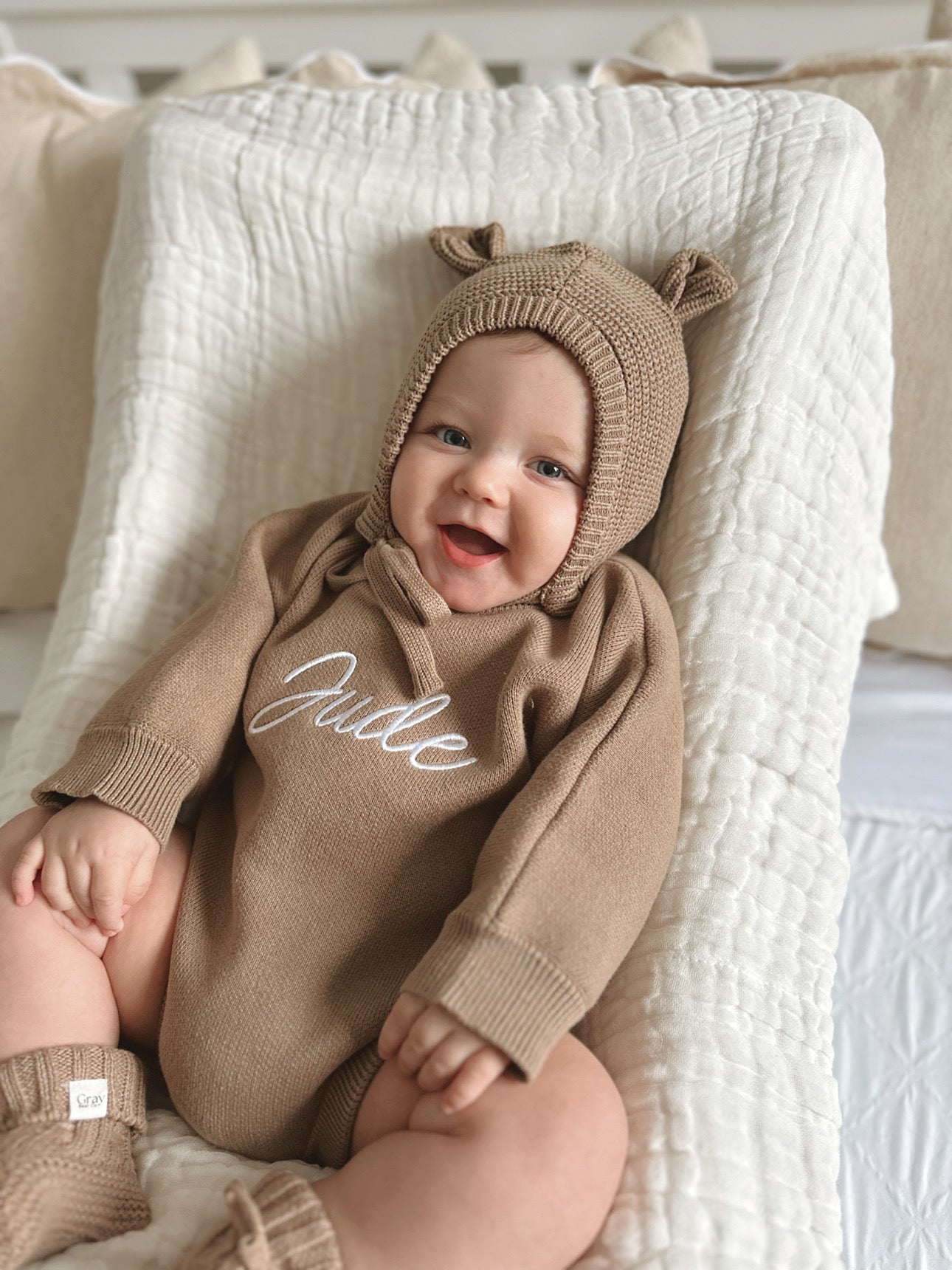 Personalised Unisex Romper | Mocha Brown