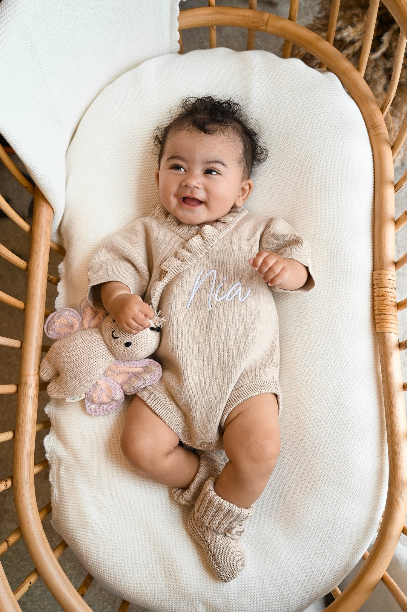 Ruffled Edge Wrap Romper | Fawn