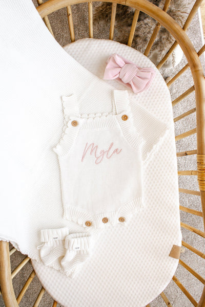 Short Sleeve Scalloped Edge Romper | White