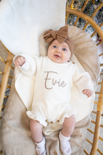 Personalised Ruffle Romper - | White