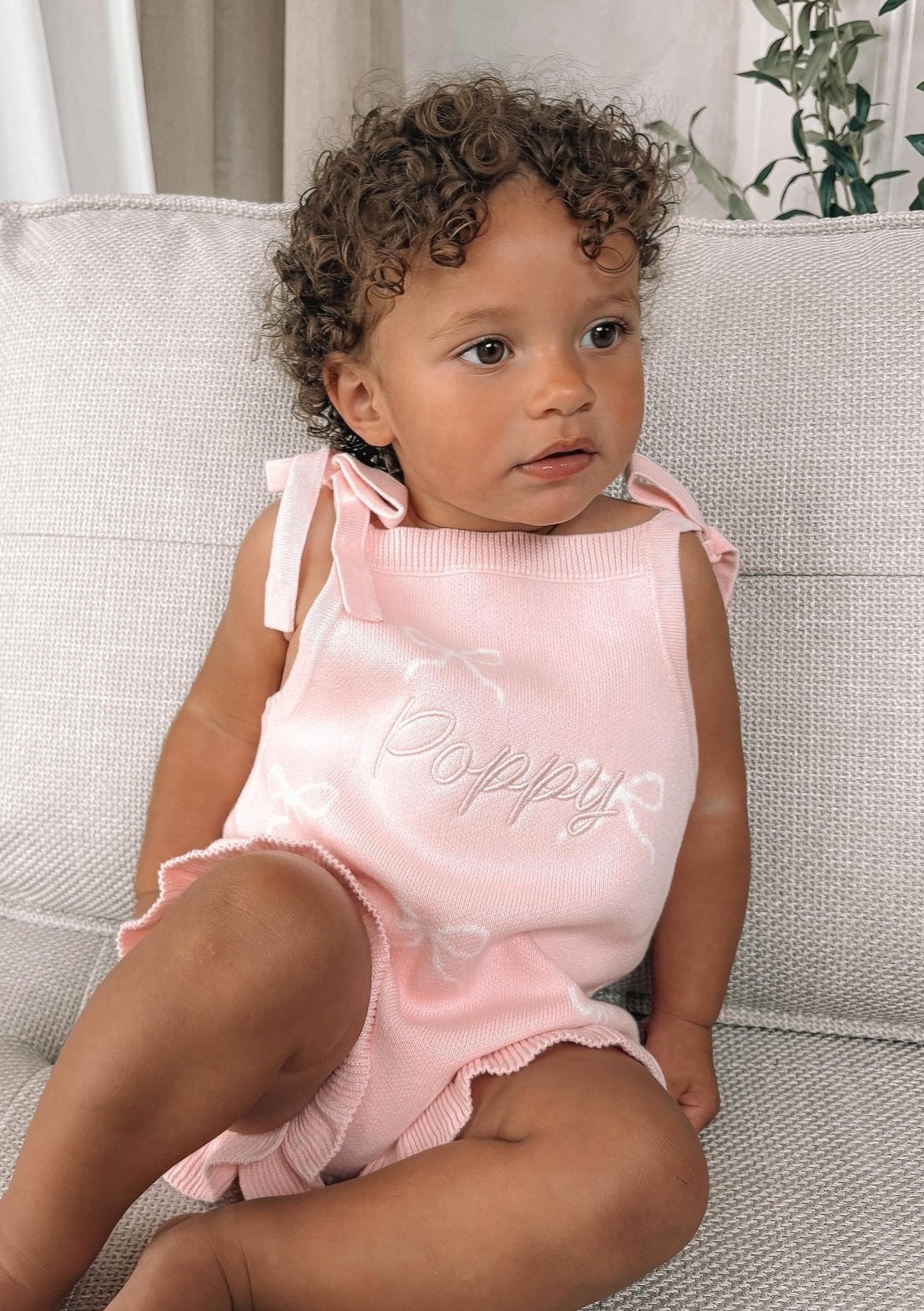 Blossom Pink Bow Romper