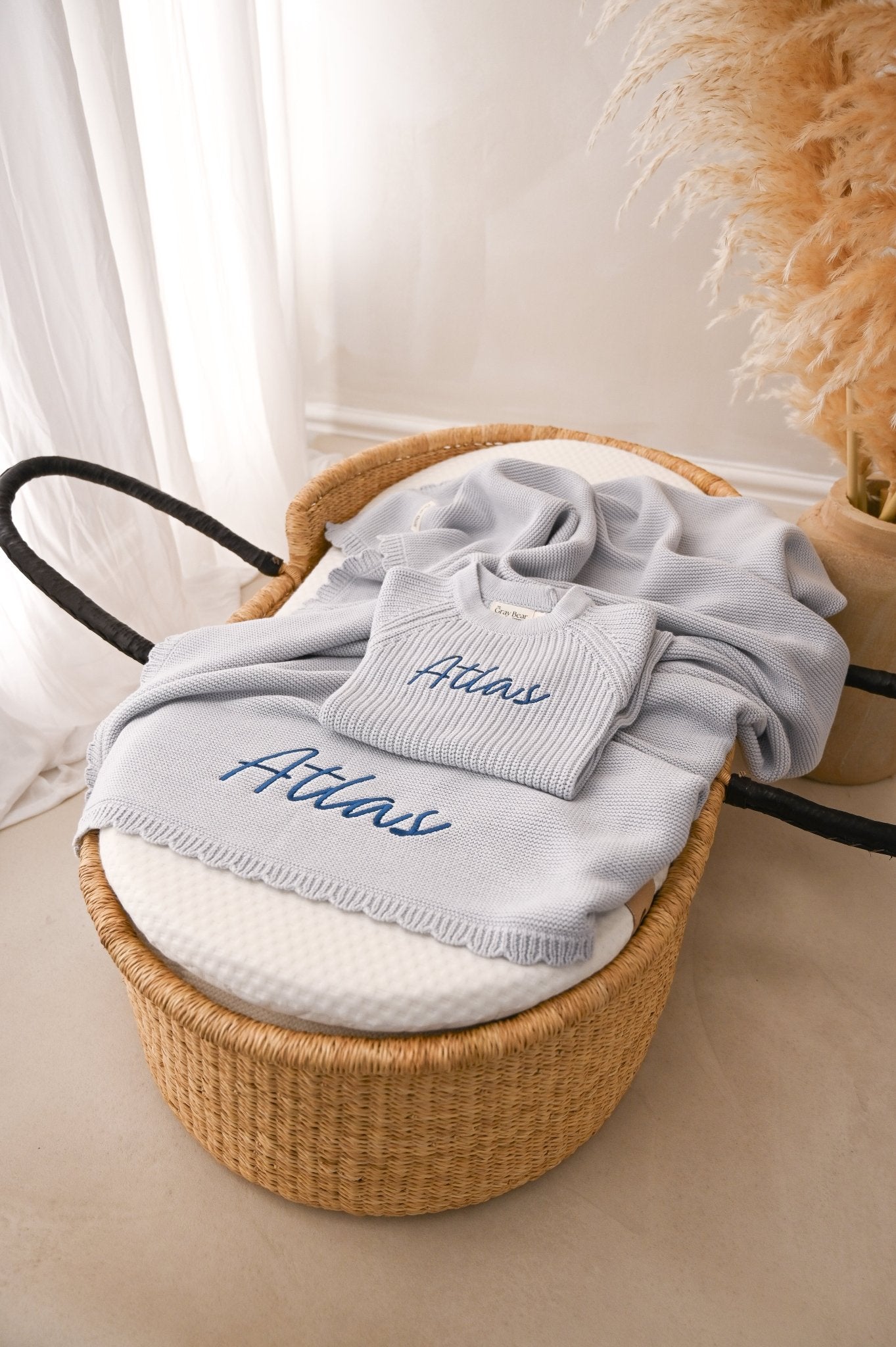 Scalloped Edge Blanket | Powder Blue