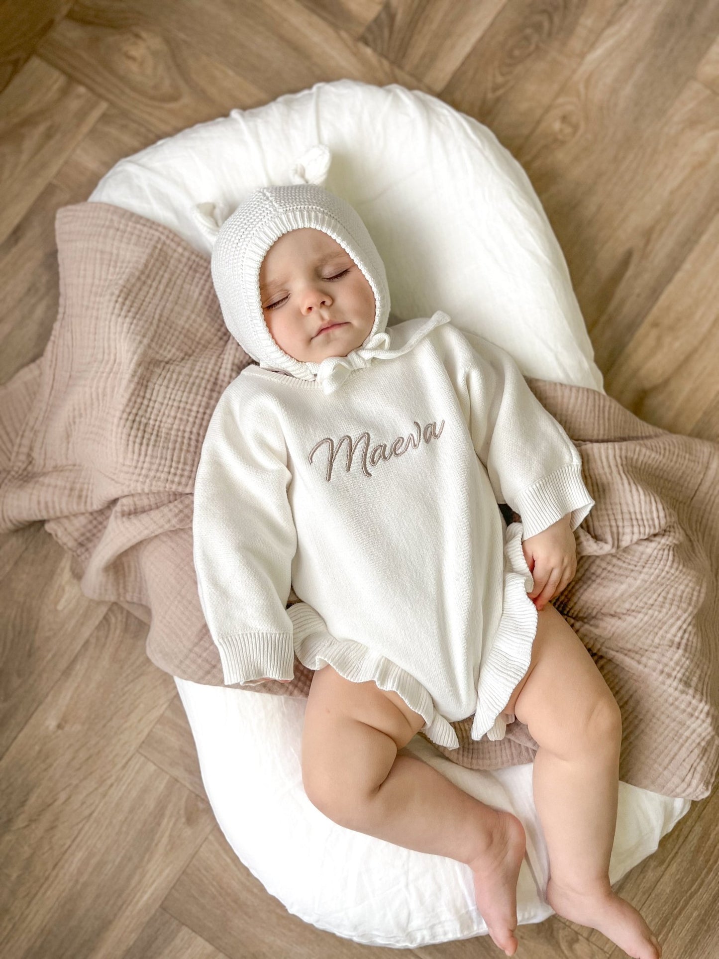 Personalised Ruffled Leg Romper | White