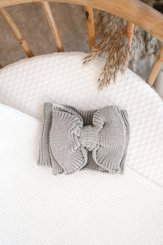 Knitted Head bow | Stone Grey