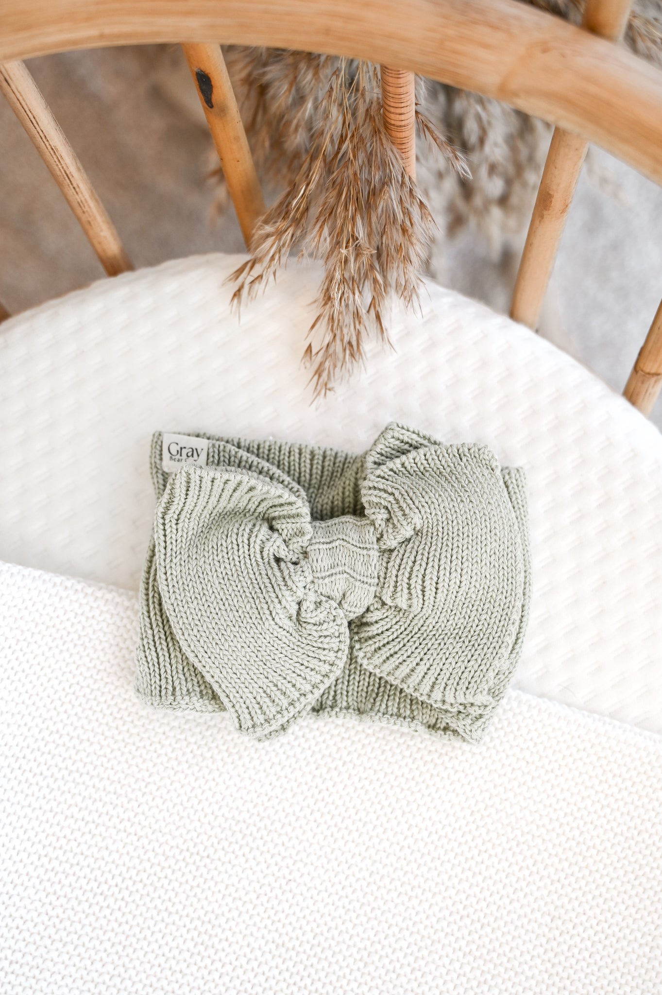 Knitted Head bow  | Sage Green
