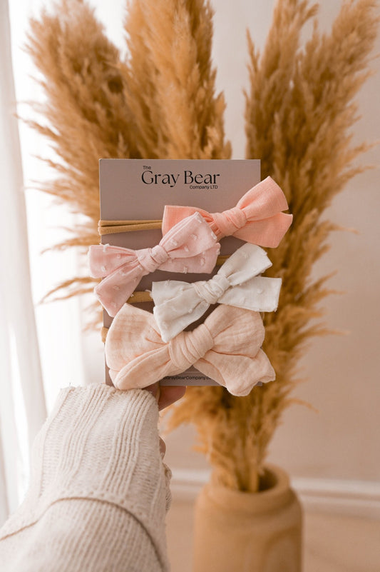 x4 Bow Headbands | Pink