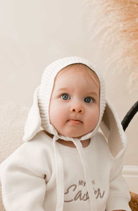 Bunny Rabbit Bonnet | White