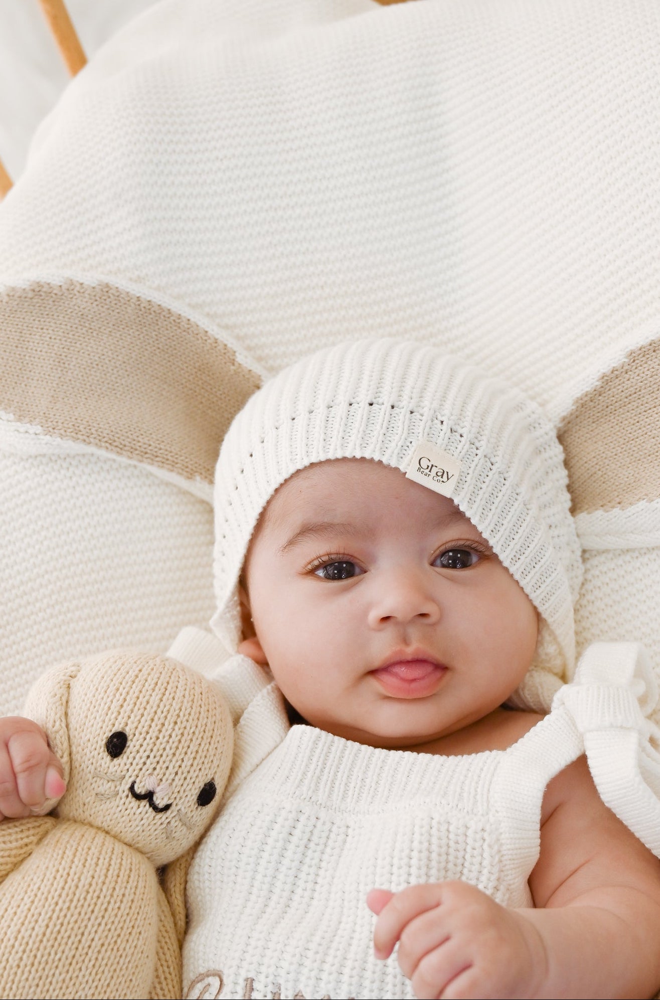 Bunny Rabbit Bonnet | White
