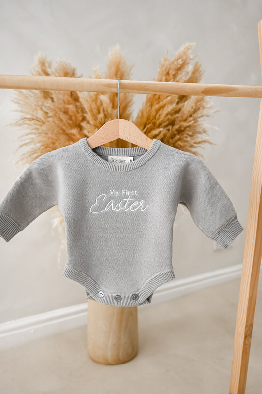 Stone Grey Romper | Easter Collection