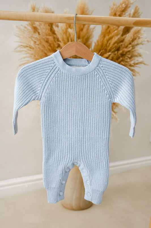 Full Length Powder Blue Romper | Easter Collection