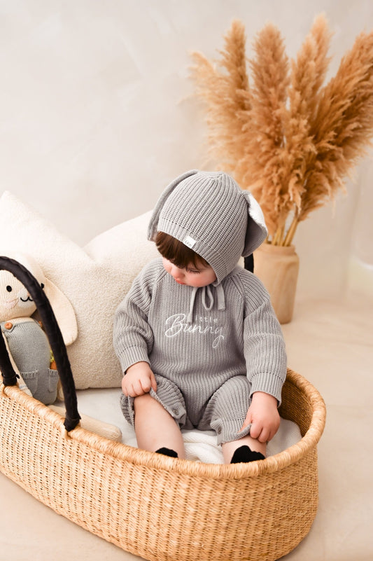 Full Length Stone Grey Romper | Easter Collection