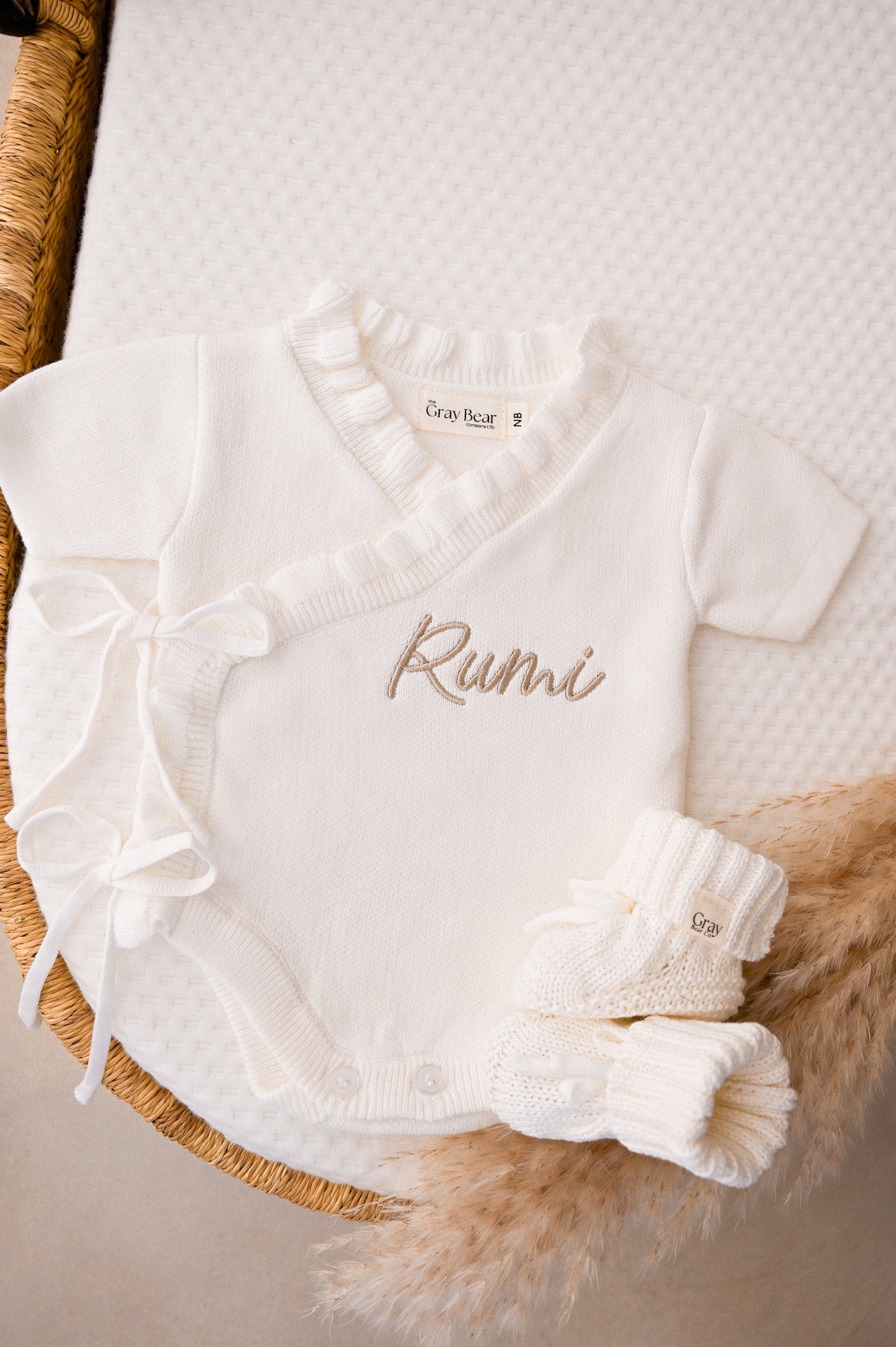Ruffled Edge Wrap Romper | White