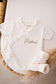 Ruffled Edge Wrap Romper | White