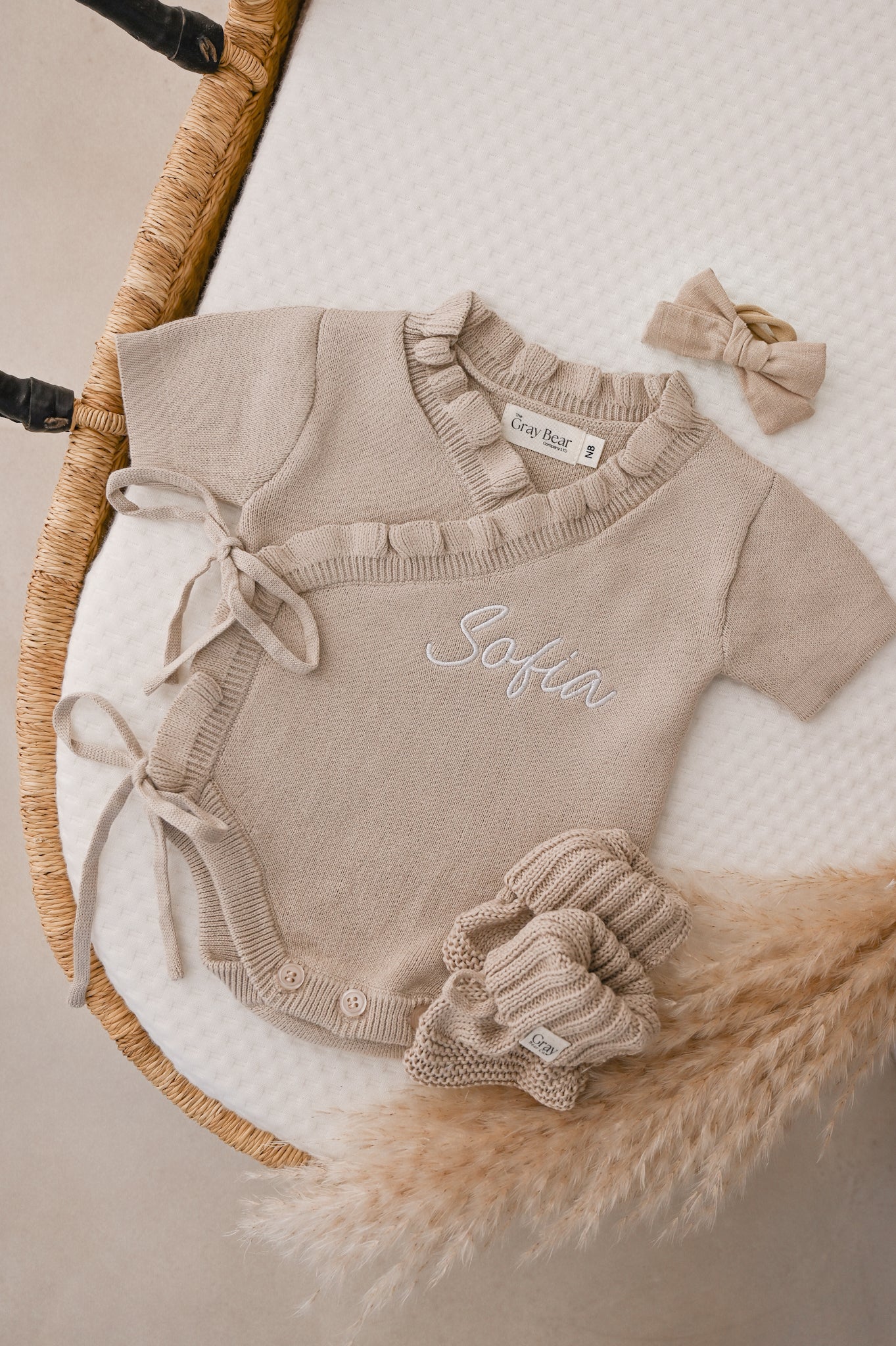 Ruffled Edge Wrap Romper | Fawn