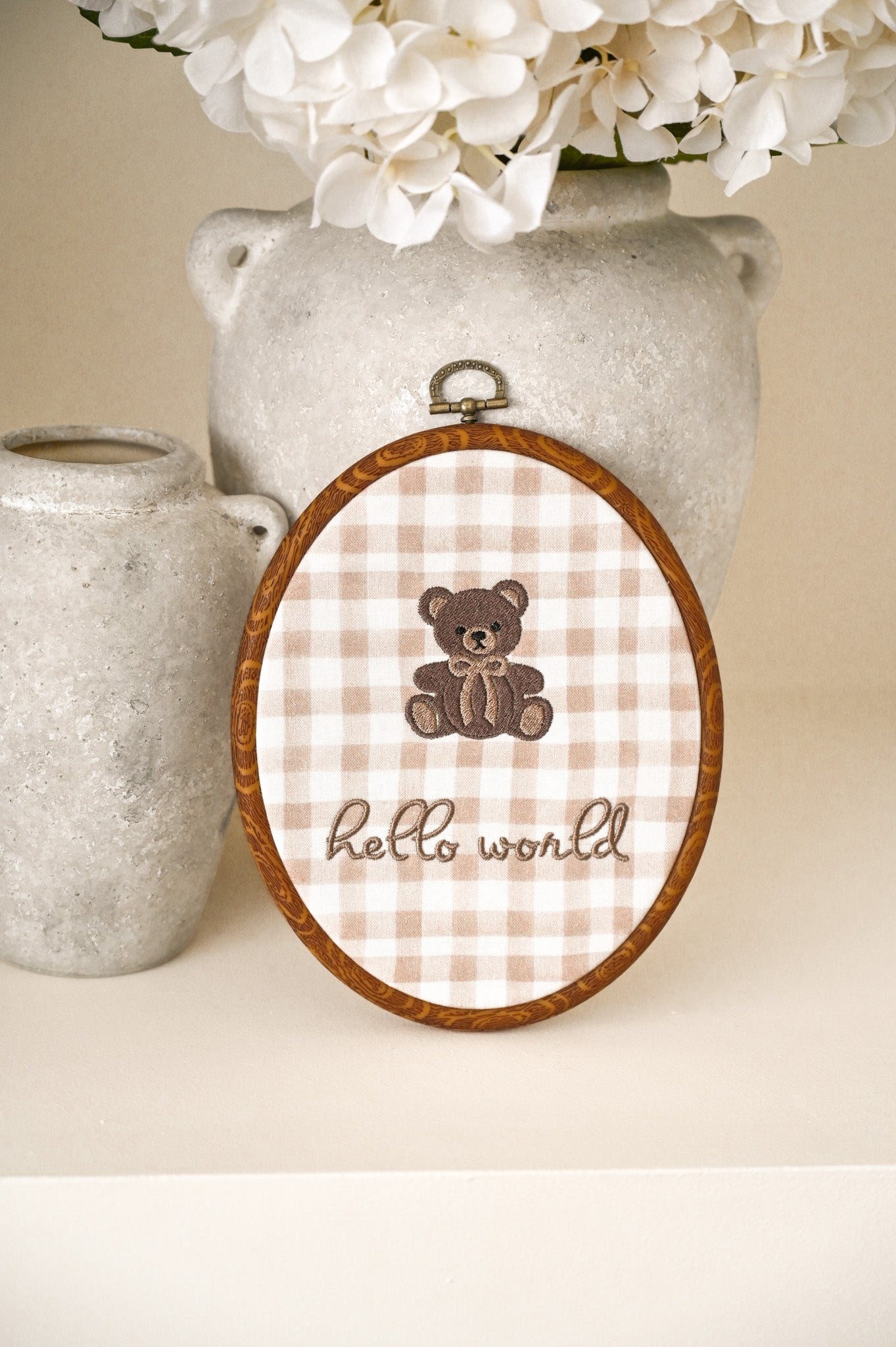 Embroidery Hoop Plaque | Bear