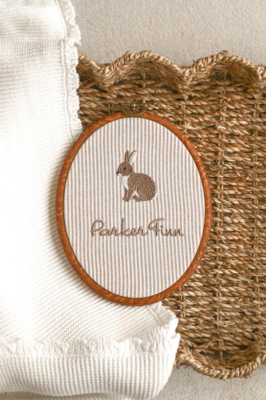 Embroidery Hoop Plaque | Bunny Rabbit
