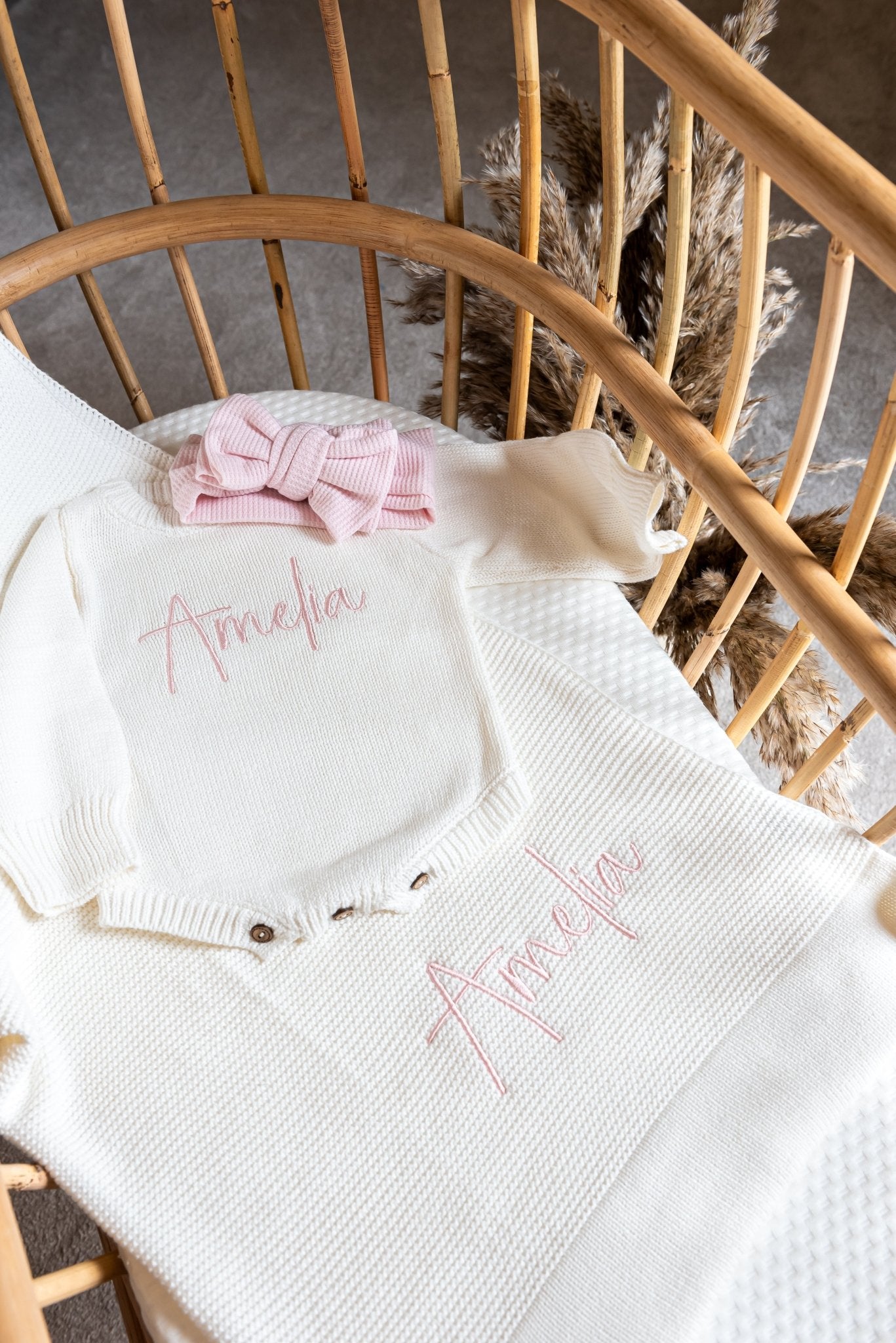 Baby Blanket & Romper Bundle | White