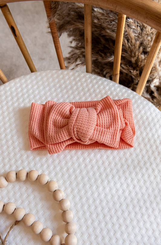 Top Knots | Baby Head Bow | Pink Coral