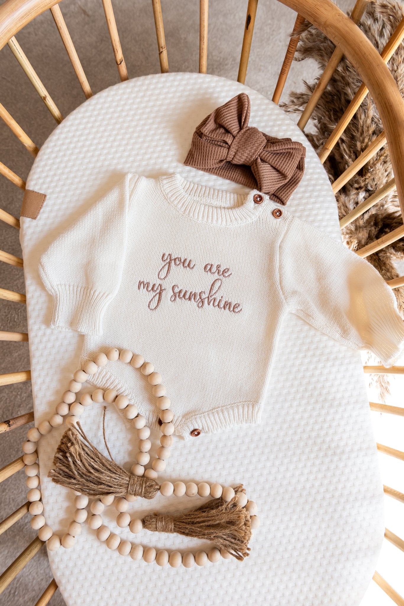 Baby Romper | You Are My Sunshine | White