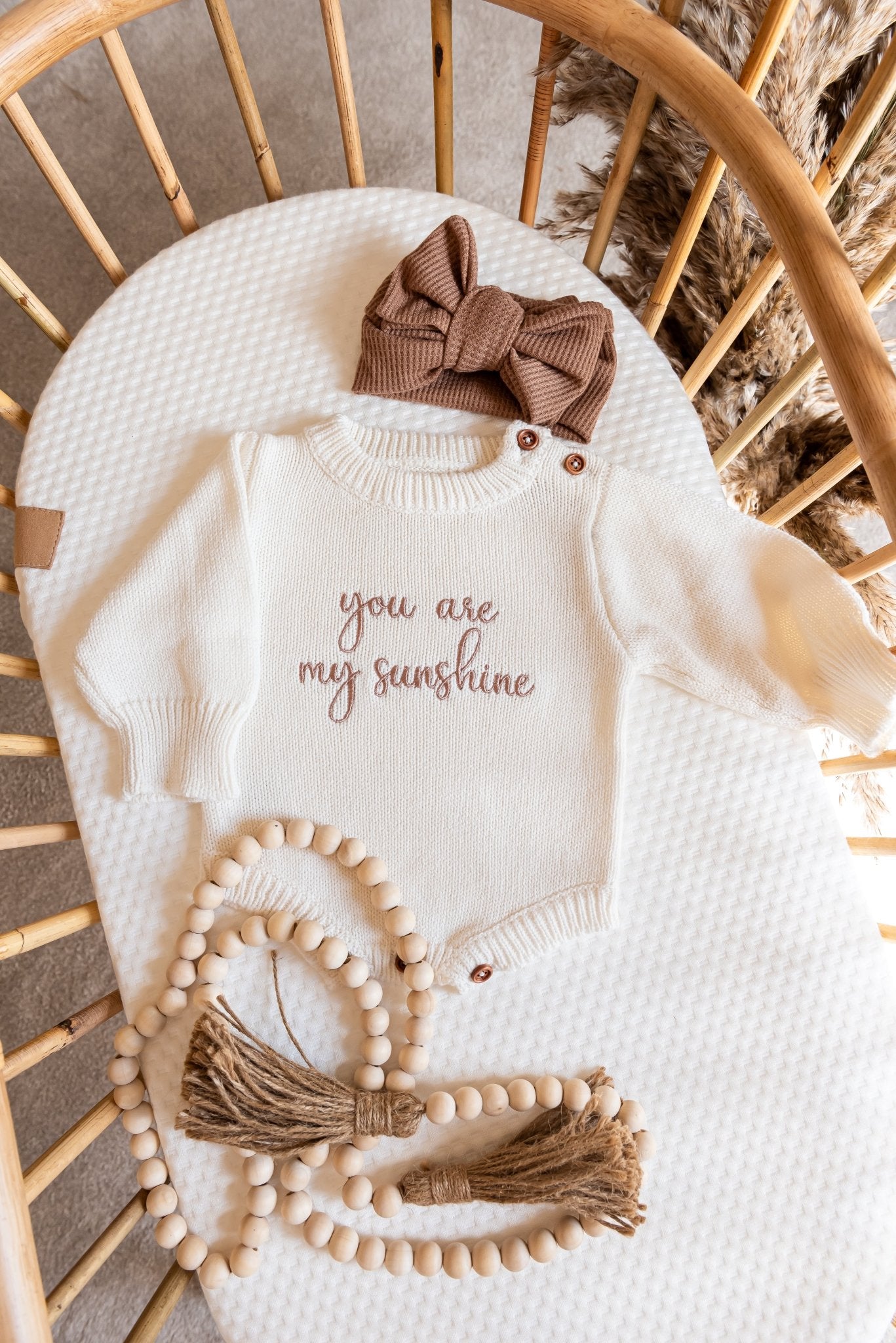 Baby Romper | You Are My Sunshine | White