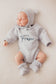 Personalised Powder Blue Romper and accessories | 3 piece Bundle